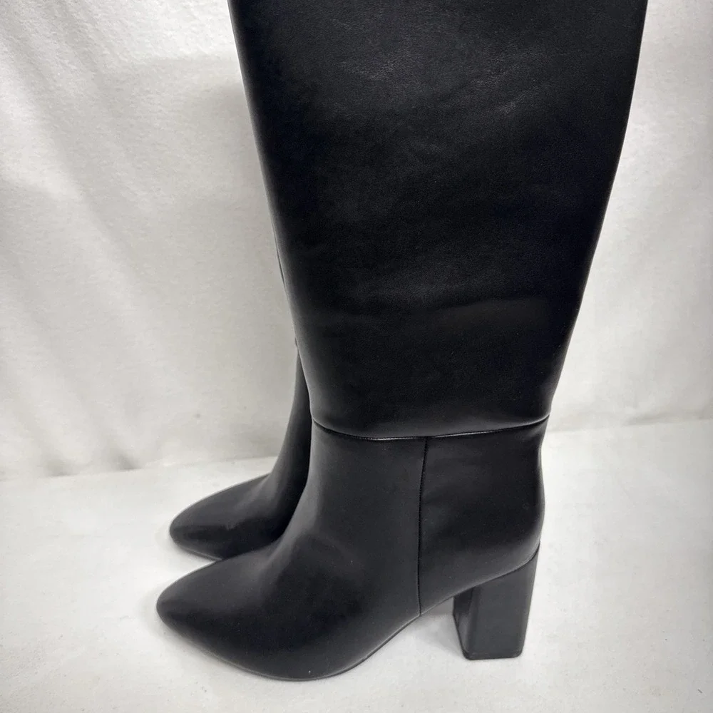 A New Day Black mid heel Dress Boots Womens size 7.5 Knee high